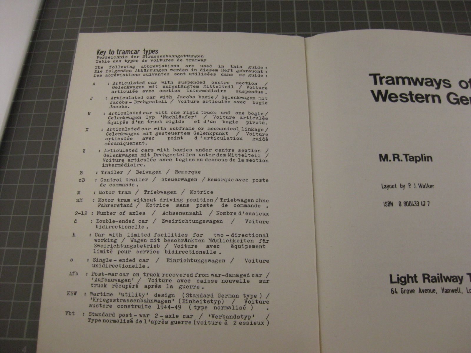 Livres: Tramways of Western Germany – D'occasion à Malters par Marosko 1