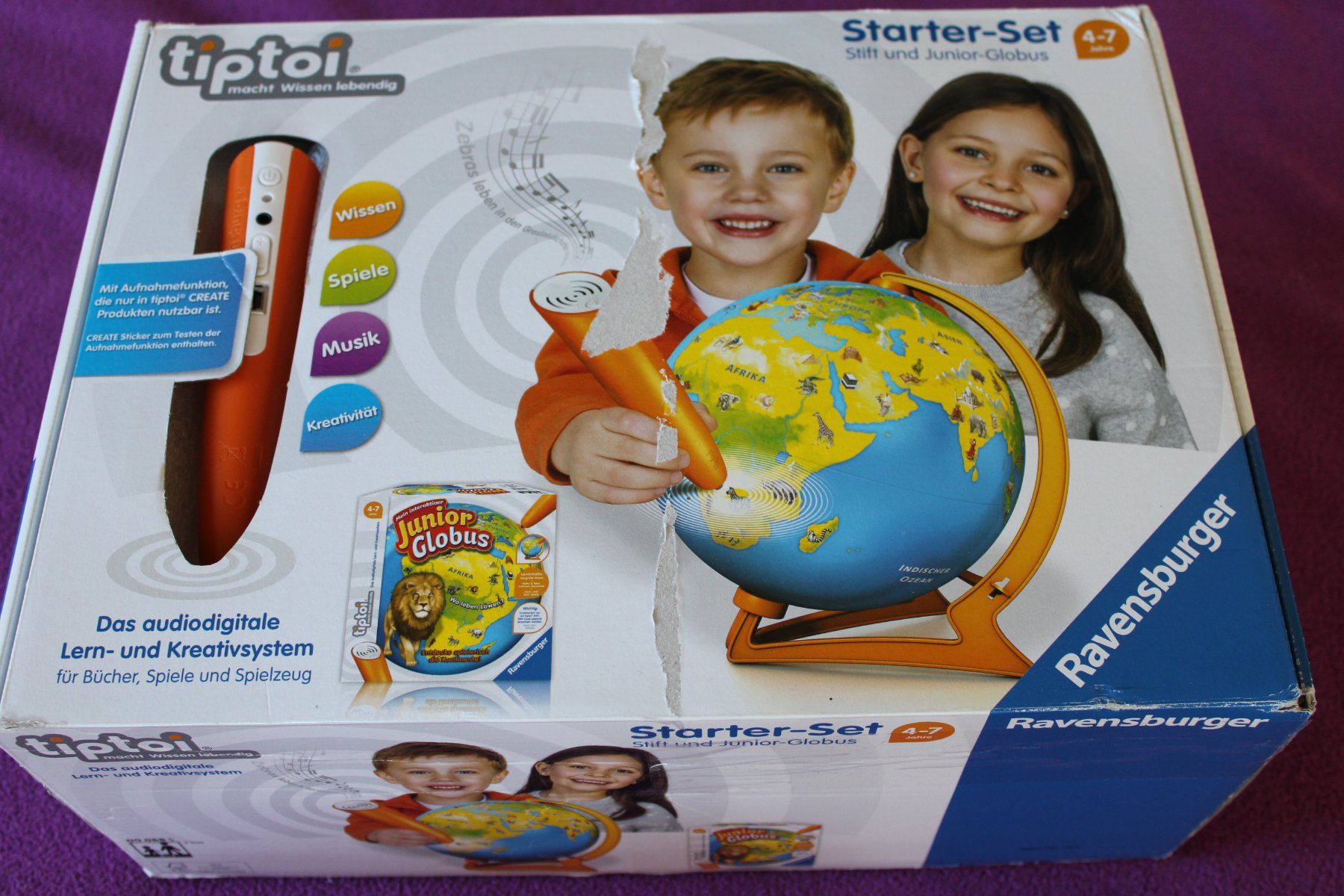 Ravensburger Giochi: tiptoi Starterset mit create Stift und Junior Globus – Nuovo (secondo la descrizione) da Müllheim Dorf venduto da Seeeule01