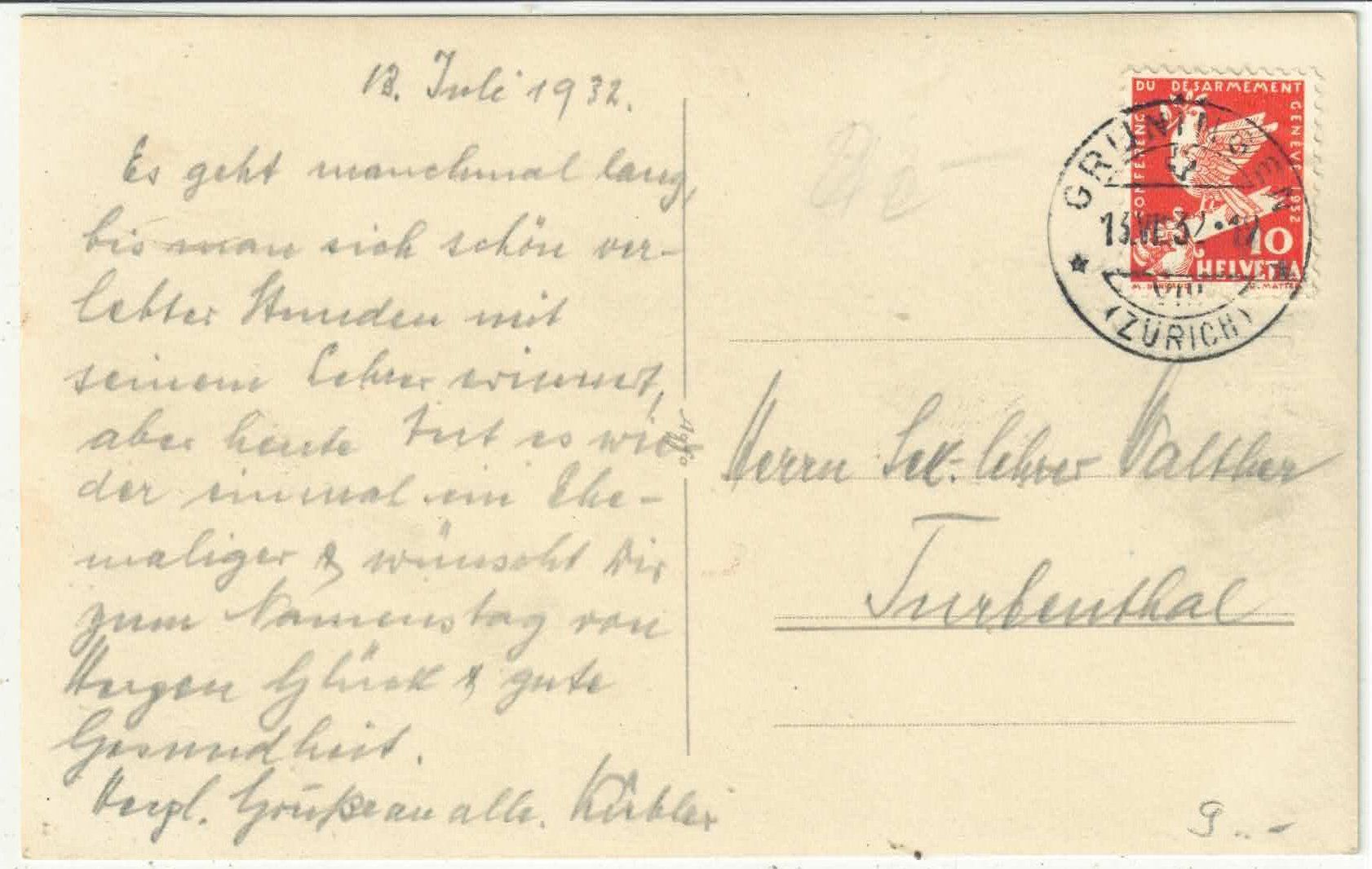 Cartoline postali: Grüningen - Generalansicht – Usato da Ettingen venduto da Kartenplanet 1