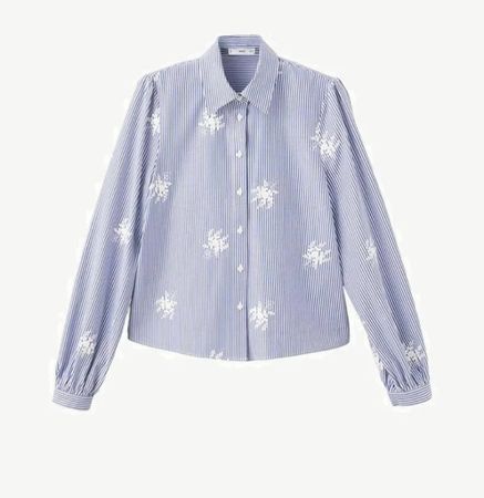 MNG Mango Hemd Bluse Gr. S blau-weiss gestreift, neuwertig!
