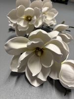 Deko-Magnolienzweig, Frühlingsdeko, künstliche Blumen, 5 Blu