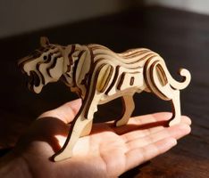Cooles Holzpuzzle Tiger - 3D Modellbausatz - Neu!