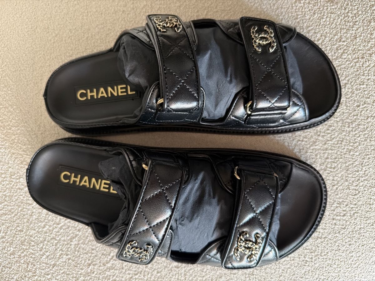 Chanel Scarpe da donna: Chanel Dad Sandals Black Size 38.5 Leather NEW – Nuovo (secondo la descrizione) da Herrliberg venduto da Rondinellaxoxo 1