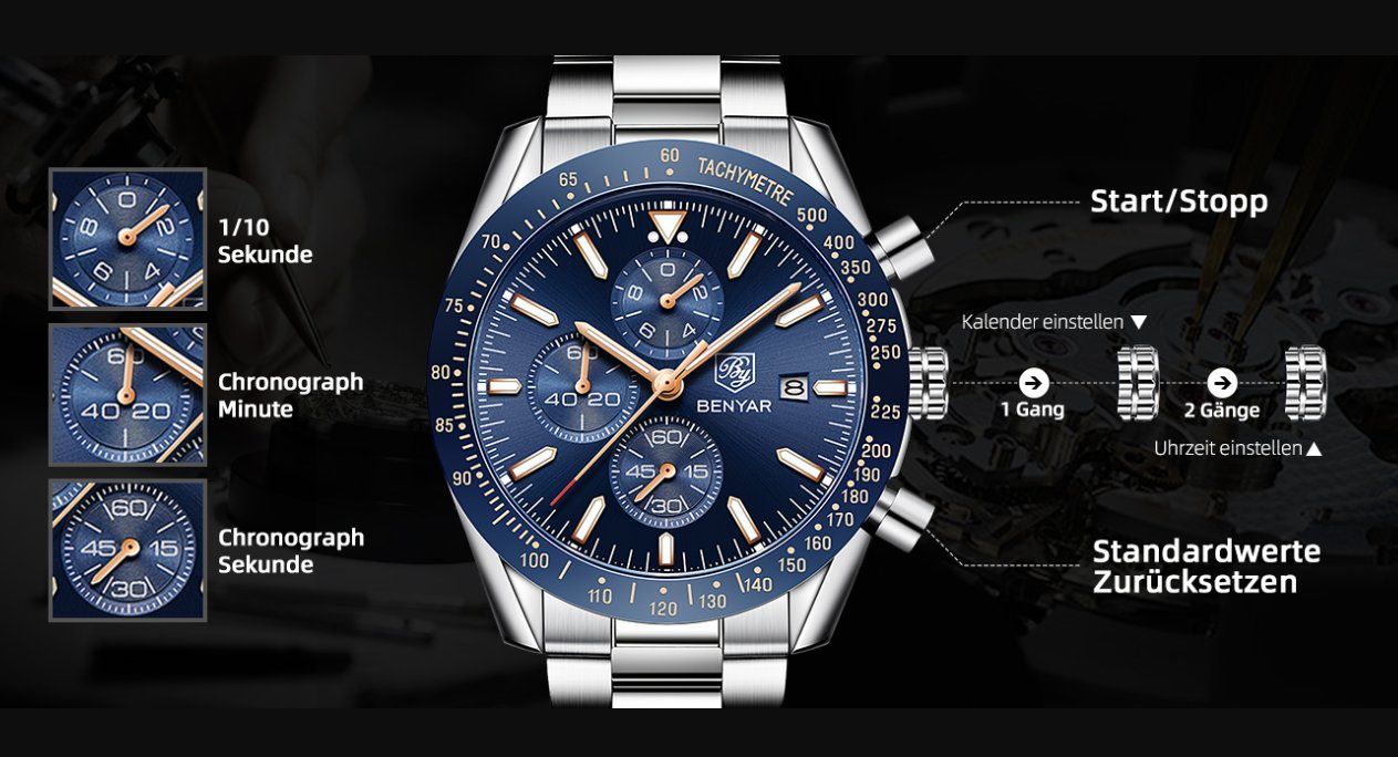 Orologi: Chronograph Quarz Uhr – Nuovo e nell'imballaggio originale da Châtelaine venduto da topshop.switzerland 1