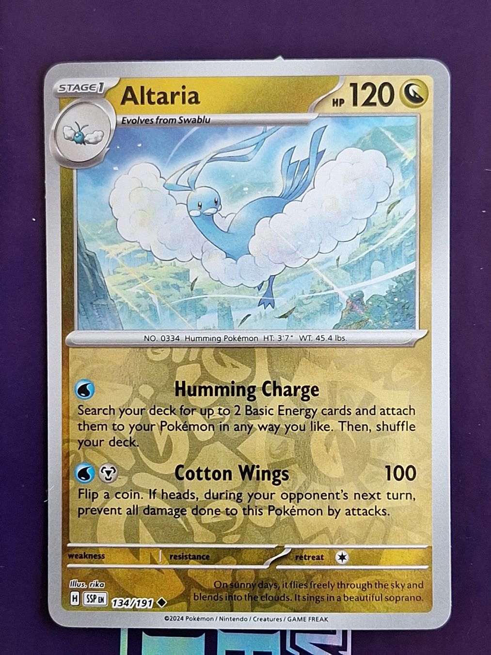 Pokémon Sammelbilder & Trading cards: Altaria - Reverse Holo - Pokemon Surging Sparks – Gebraucht aus Altstätten SG von GGsGameshop