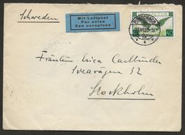 Flugpost Schweiz 1935 Zürich Frankfurt Malmö Luftpost