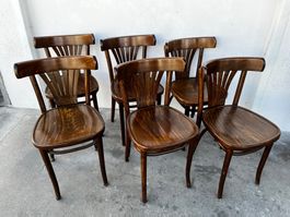5er Set Vintage Beizenstühle Bistrostühle Thonet Stil