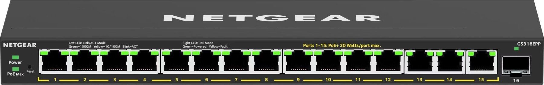 Netgear Hub & Switch: Netgear GS316EPP-100PES Switch, 15 +1 Port – Usato da Fehraltorf venduto da eventag