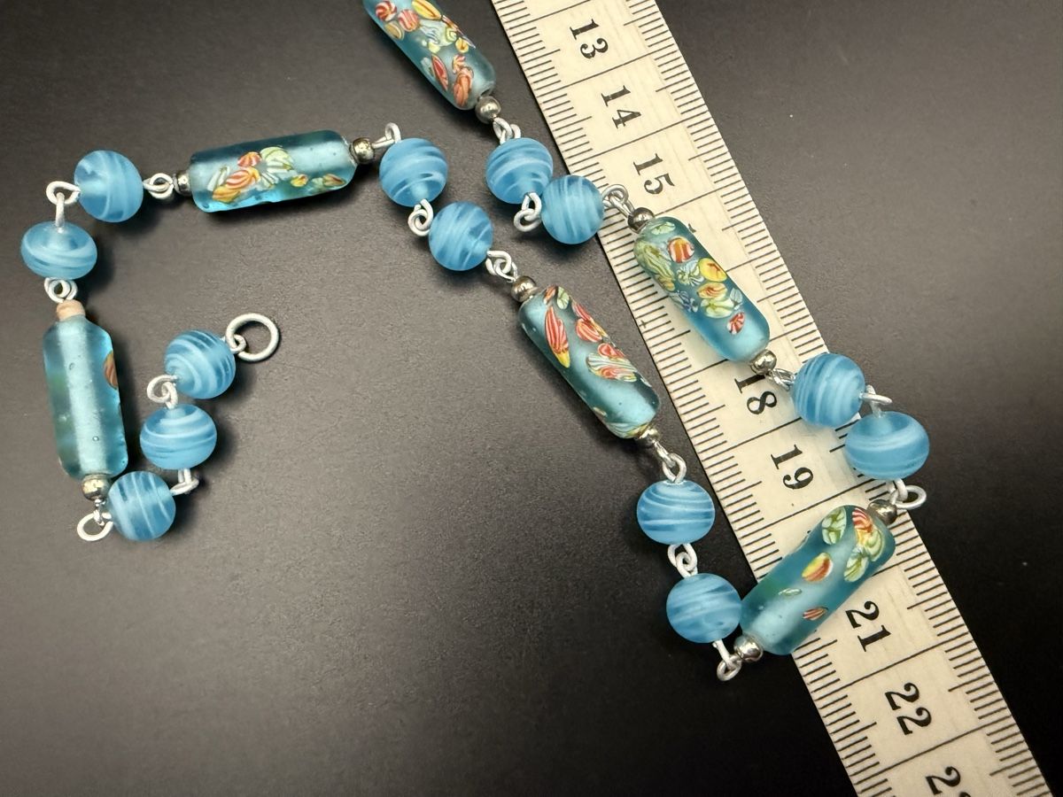 Catenine: Halskette mit blauen Glasperlen – Usato da Lamone venduto da LaCantinaMagica 8