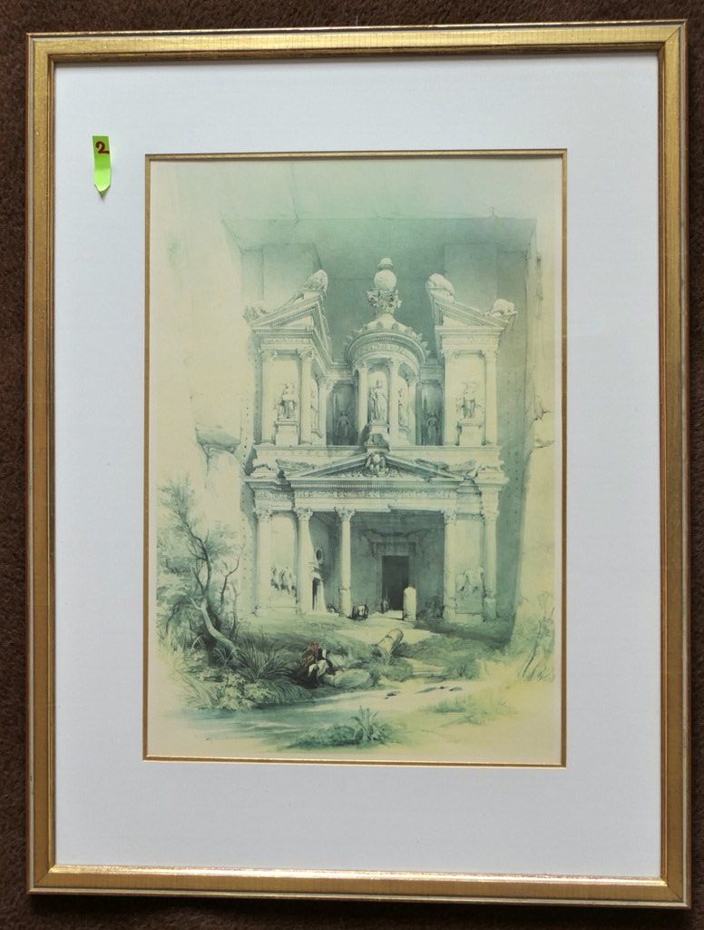 Foto & Immagini: Kunstdruck 'Petra' von David Roberts, in Goldrahmen – Usato da St. Gallen venduto da abueechi