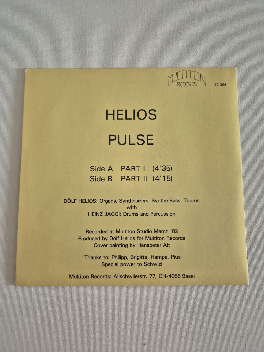 Dischi in vinile: Helios Pulse - Single 7 , CH – Usato da Uster venduto da newwave0 1