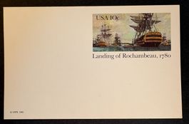 POSTKARTE USA LANDING OF ROCHAMBEAU 1780
