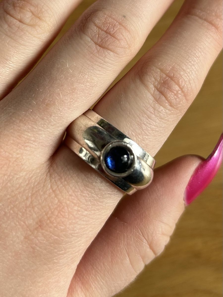 Ringe: Vintage silber Ring mit lab Saphir – Gebraucht aus Bern von Ilikebluegems 2