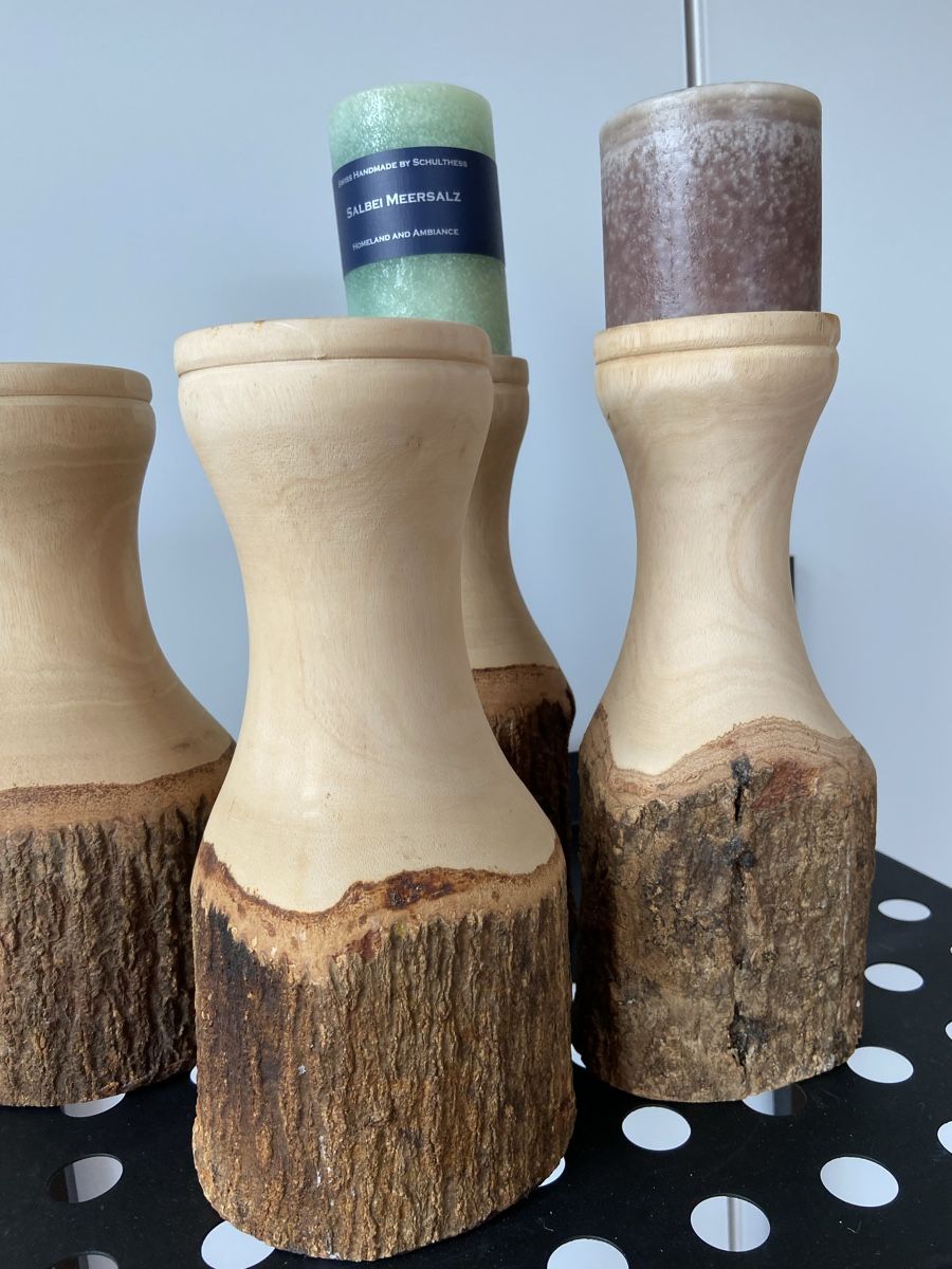 Portacandele: 4 Holz Kerzenständer Set – Usato da Sargans venduto da Ajom_3 1
