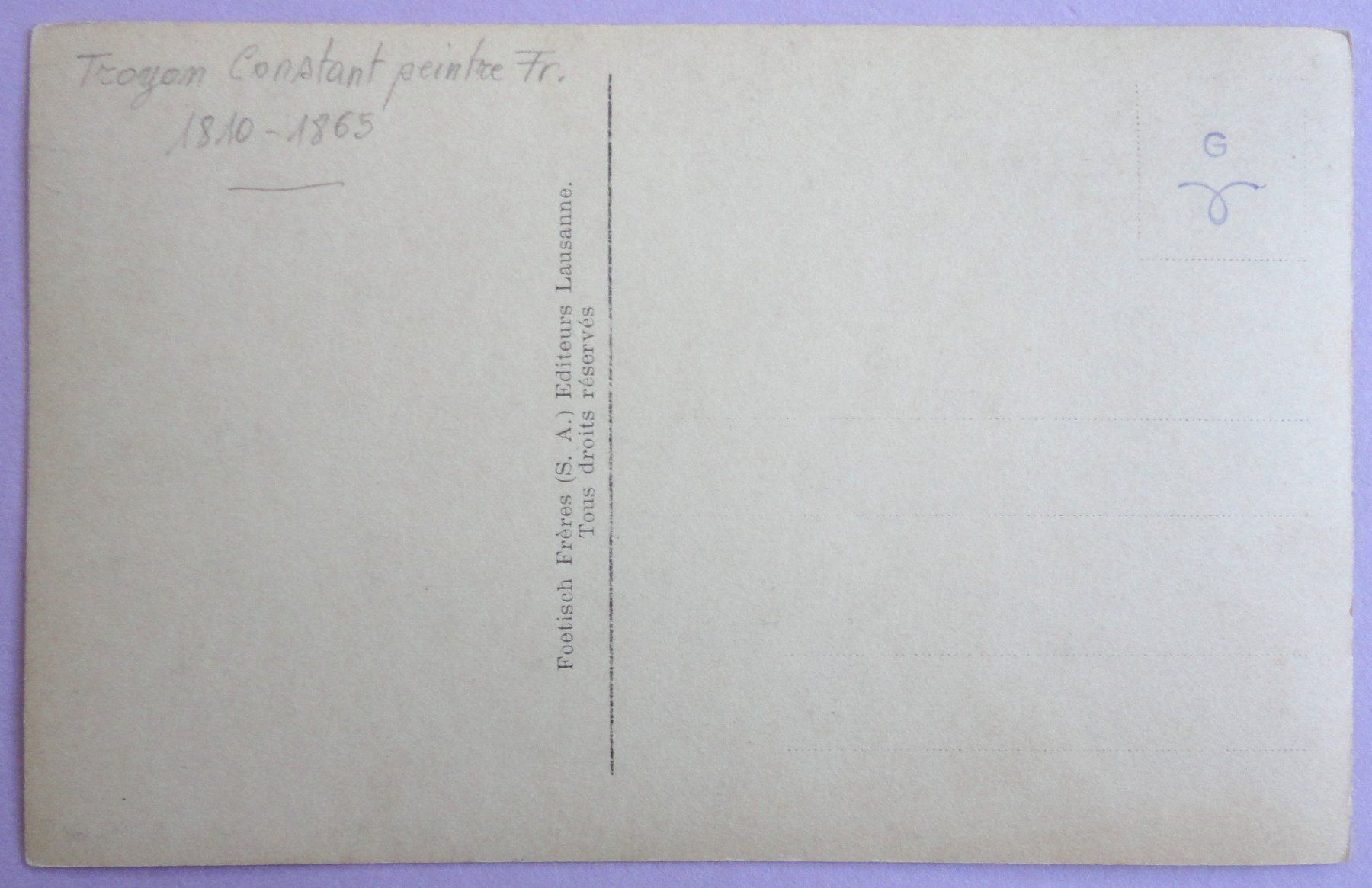 Cartoline postali: Portrait d' Homme – Usato da Fétigny venduto da Billy2miny 1