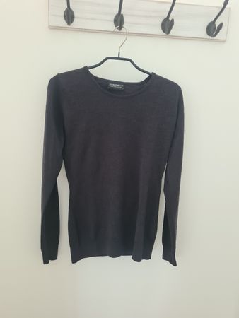 John Smedley Merinopullover, Dunkelgrau, Grösse M