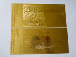 Banknote 1000 Franken Goldfolie Nachbildung, Neu