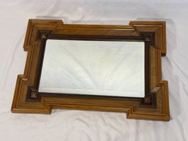 Ancien miroir Art Déco - cadre en bois sculpté - Années 30