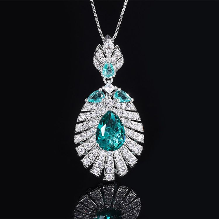 Chic Grüner Saphir 925 Silber Anhänger, Madagaskar 0.06ct