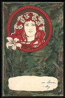 sign. Jos. Gaber: Dame mit Blumen im Haa