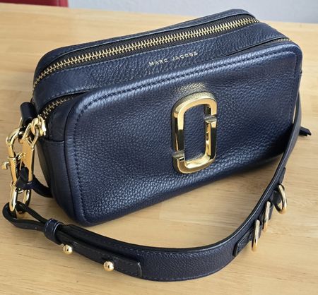 Marc Jacobs Snapshot Tasche aus Leder Navy Blau (Medium)