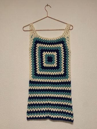 Robe courte vintage ❣️crochet faite main (XS)