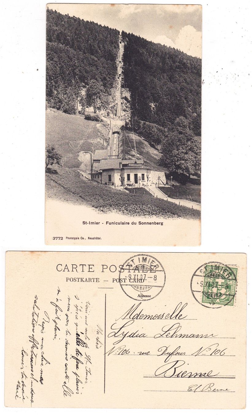 Ansichtskarten: St.Imier, Funiculaire du Sonnenberg – Gebraucht aus La Tour-de-Peilz von amjust