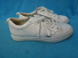 PAUL GREEN WEISSE LACK LEDER SNEAKER RV WIE NEU UK 5,5 38,5