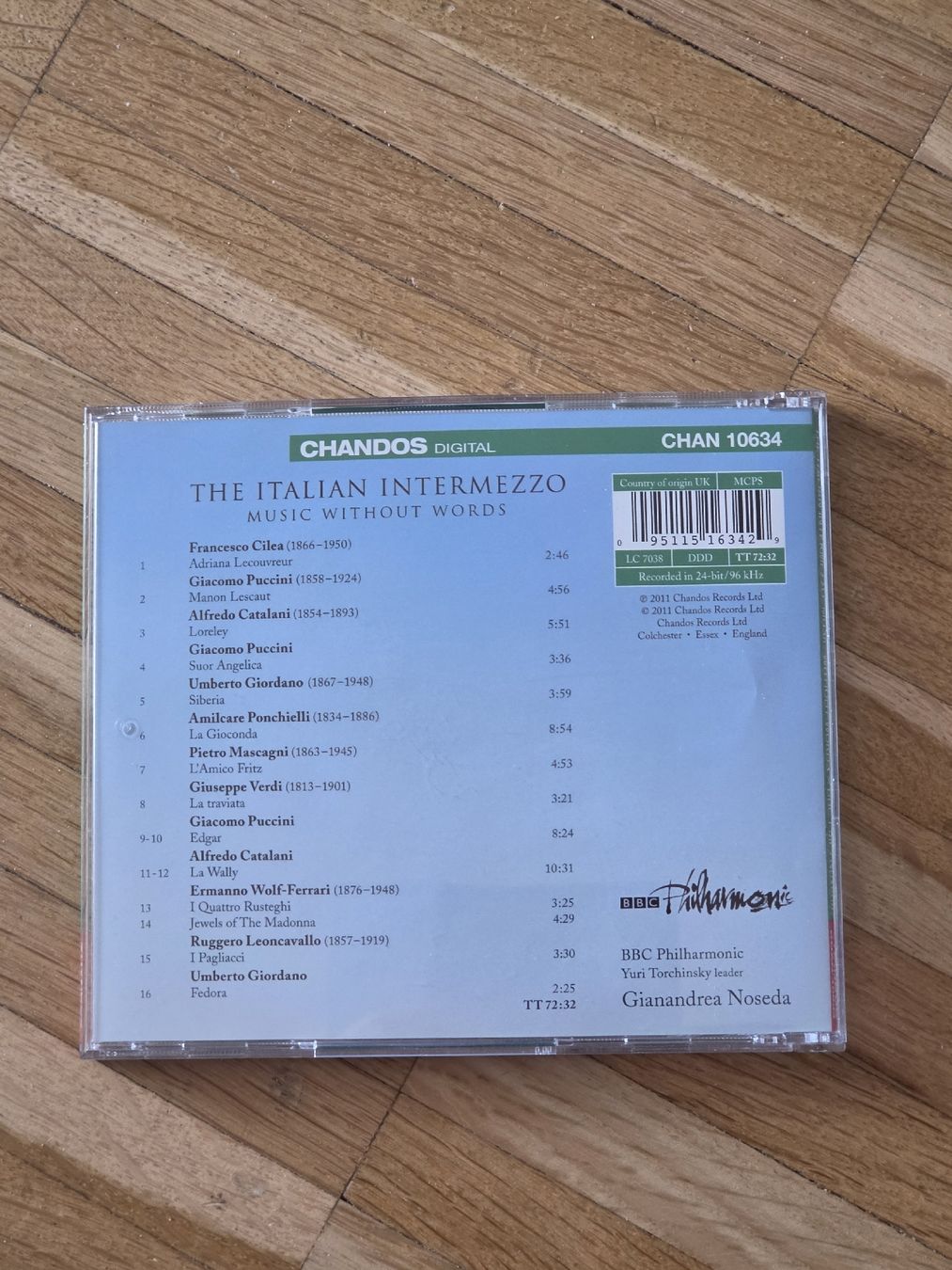 CD: CD:  "The Italian Intermezzo" Gianandrea Noseda – Usato da Aesch BL venduto da immon 1