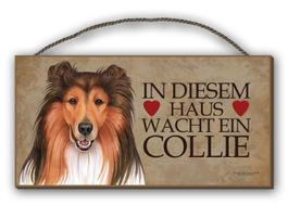 Holzmagnet-COLLIE-IN DIESEM HAUS WACHT