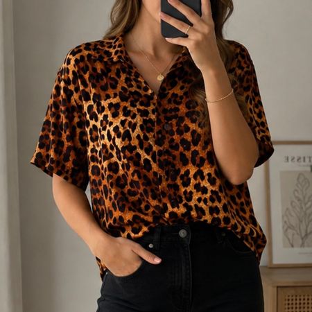 Leopardenmuster Bluse, Forever 21, Grösse M -Top!