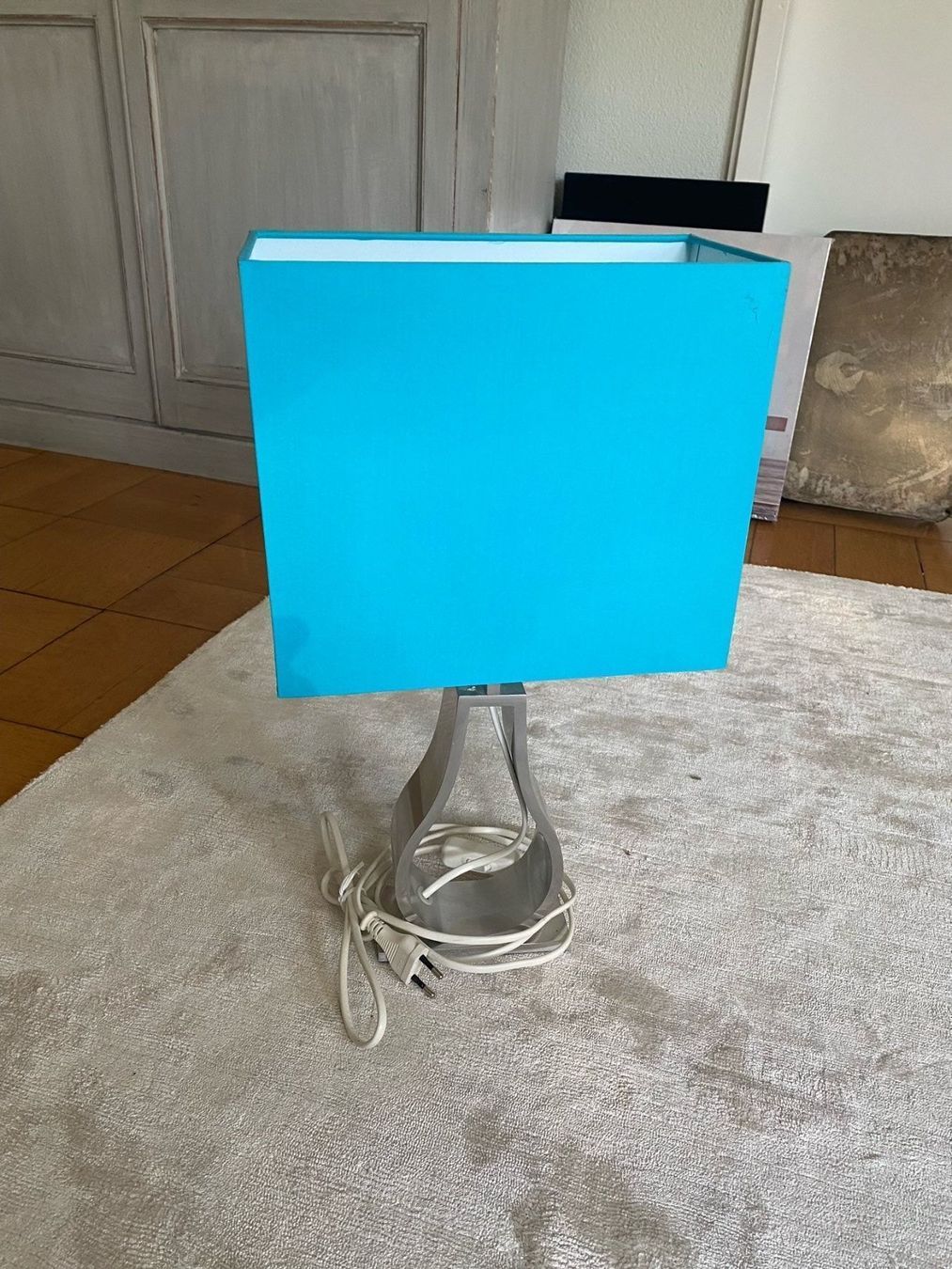 Lampade: Designer Tischlampe silber/türkis – Usato da Wohlen AG venduto da homecollectivech