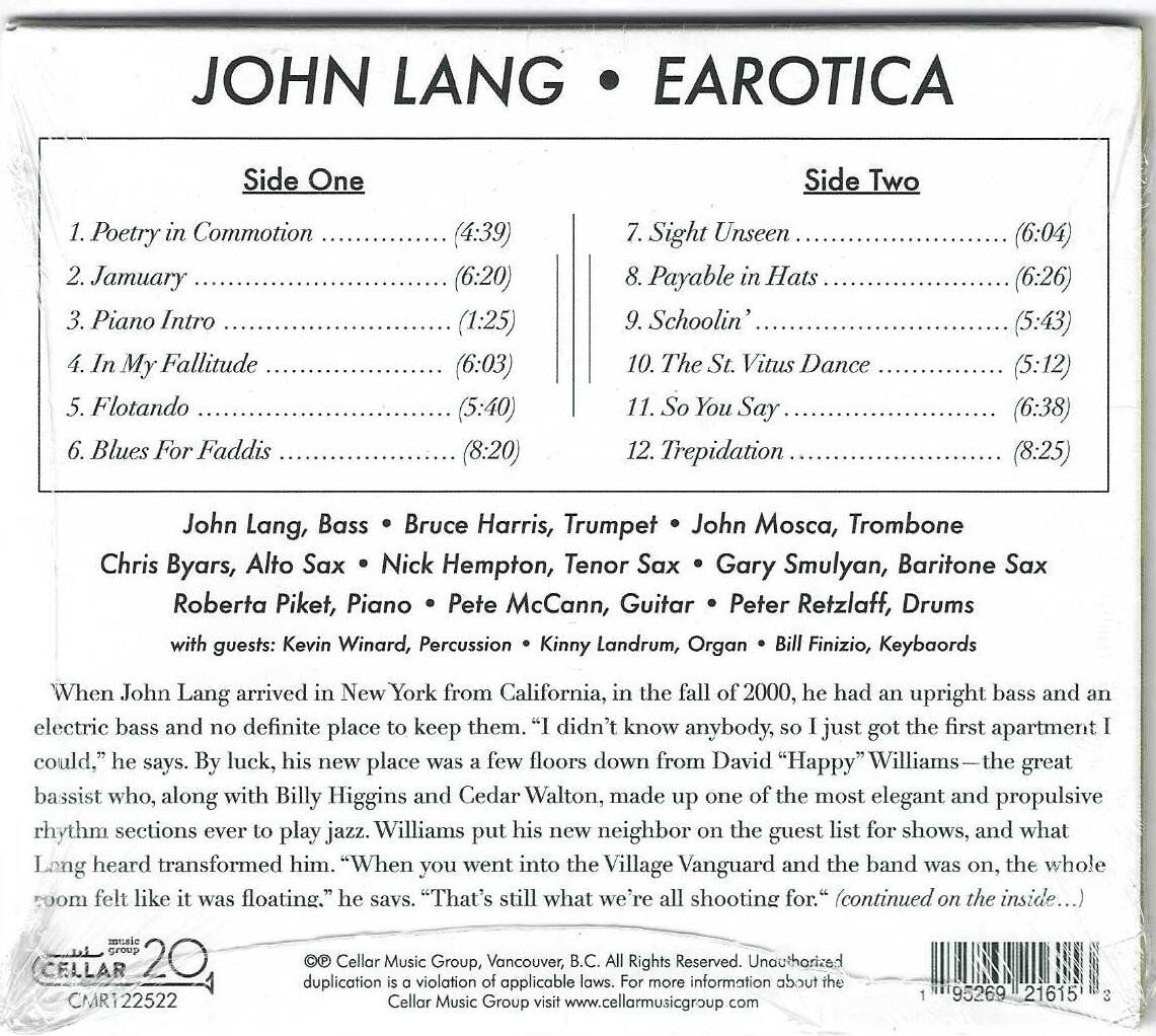 CDs: John Lang – Earotica - Neue – Neu und originalverpackt aus Genève von CDLPBookS 1