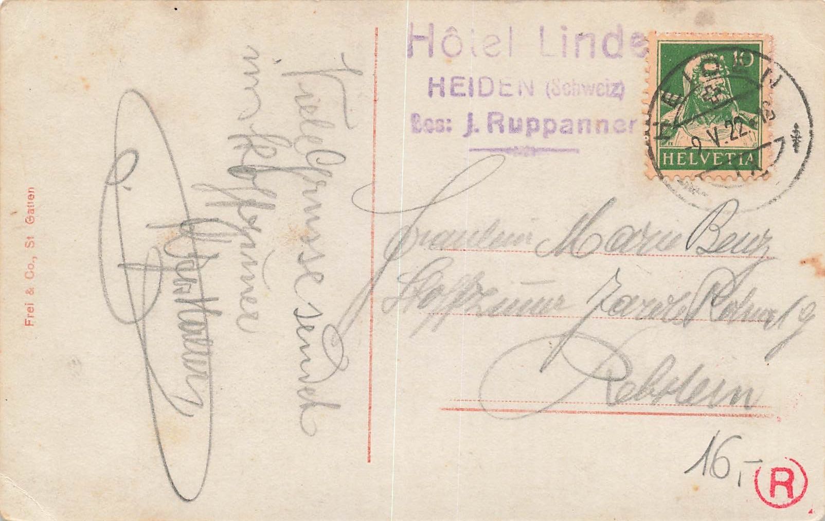 Cartoline postali: Heiden AR Hotel Linde – Usato da Biasca venduto da Blenio71 1