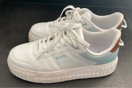 Bench Sneaker Damen weiss/blau/braun Neuwertigem  Zustand
