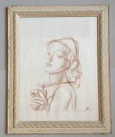 🟡Maurice BARRAUD (1889-1954) Mädchenbildnis Lithografie