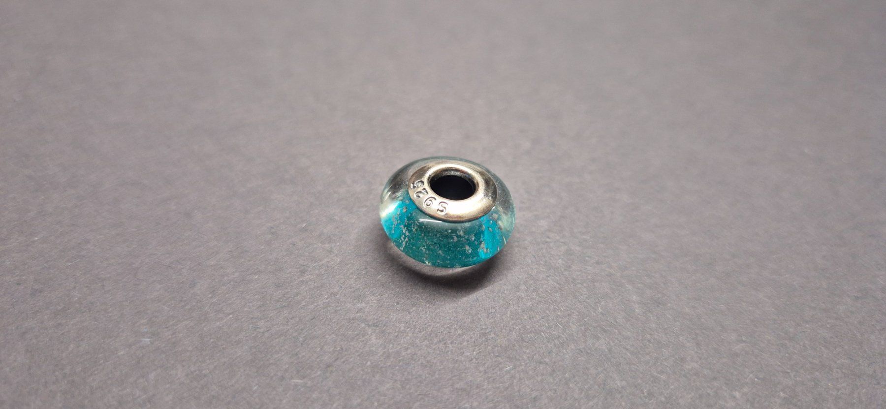 Anhänger: Silber Charm Kugel hellblau/türkis +Garantie – Neu (gemäss Beschreibung) aus Rotkreuz von Carbone_Bijou-Shop 1
