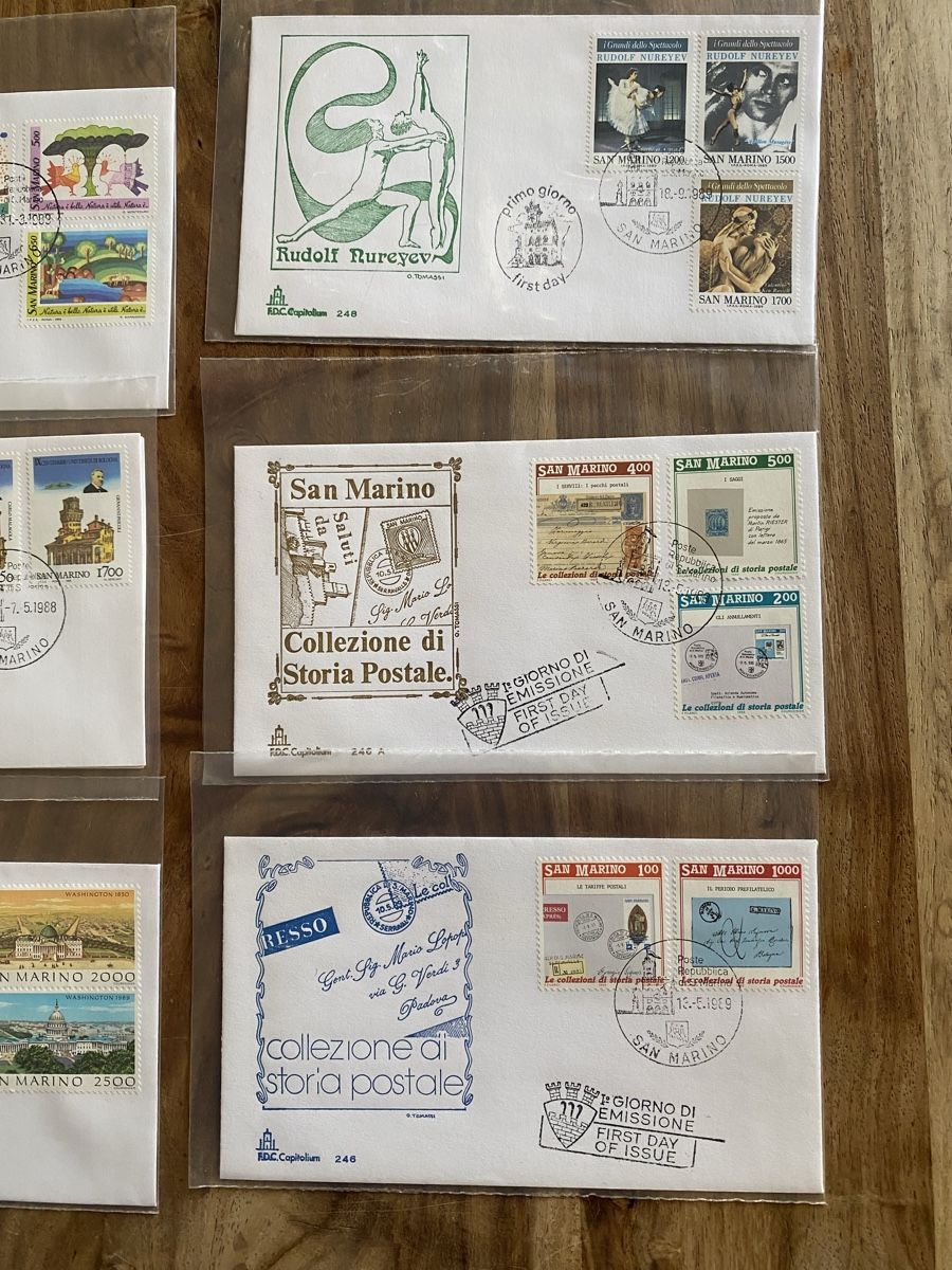 Tous les timbres: 6 Ersttagsbriefe San Marino – Neuf (Voir description) à Thörishaus par luc_nsv9 2