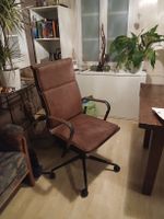 Office chair brown textile upholstery used condition