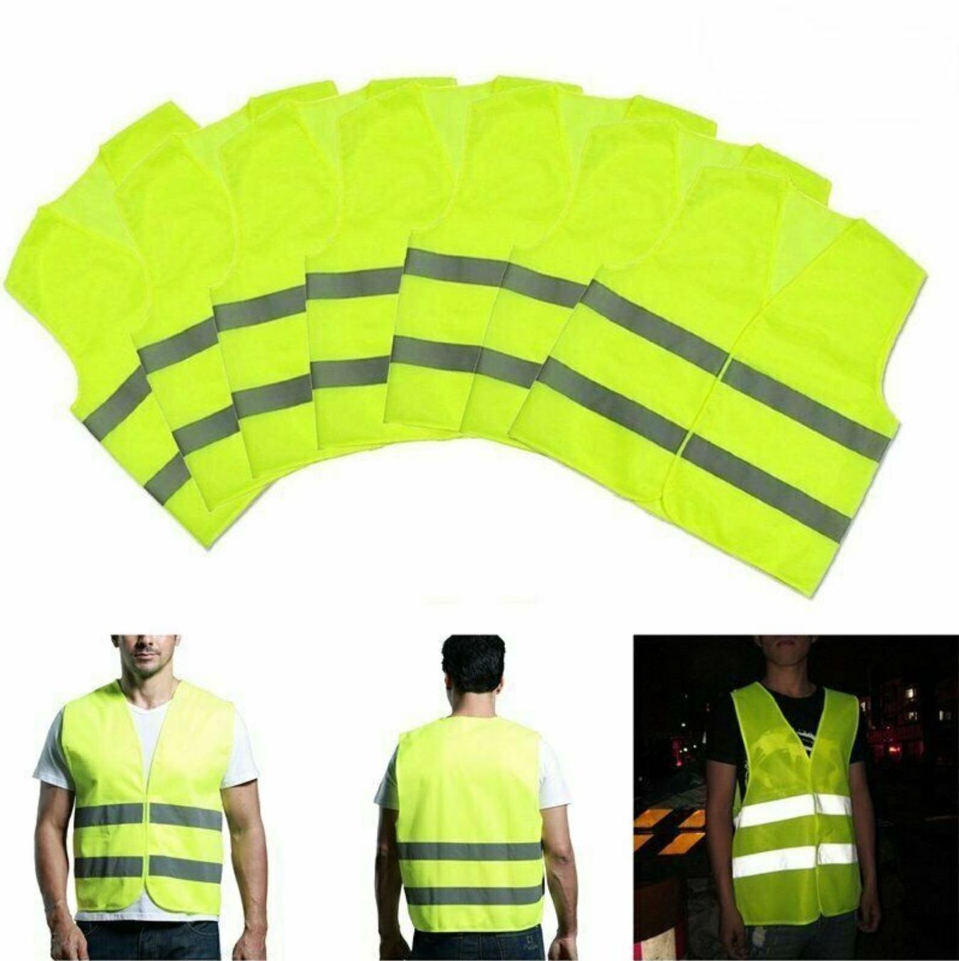Gilet & Giacche: 10 stk Neongelb Warnwesten Unfallweste – Nuovo e nell'imballaggio originale da Bülach venduto da StoreInShop.com 1