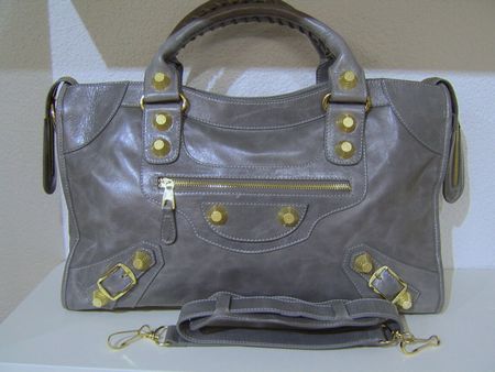 Motorcycle-Bag Tasche Handtasche - Leder - grau - NEU