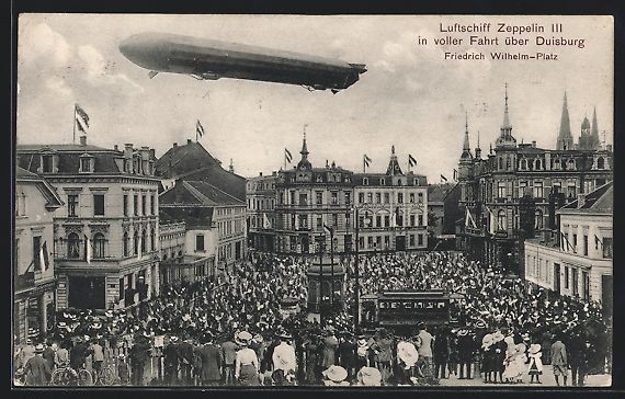 Foto & Poster: Duisburg, Luftschiff Zeppelin III in vol – Usato da Berlin venduto da bartko-reher