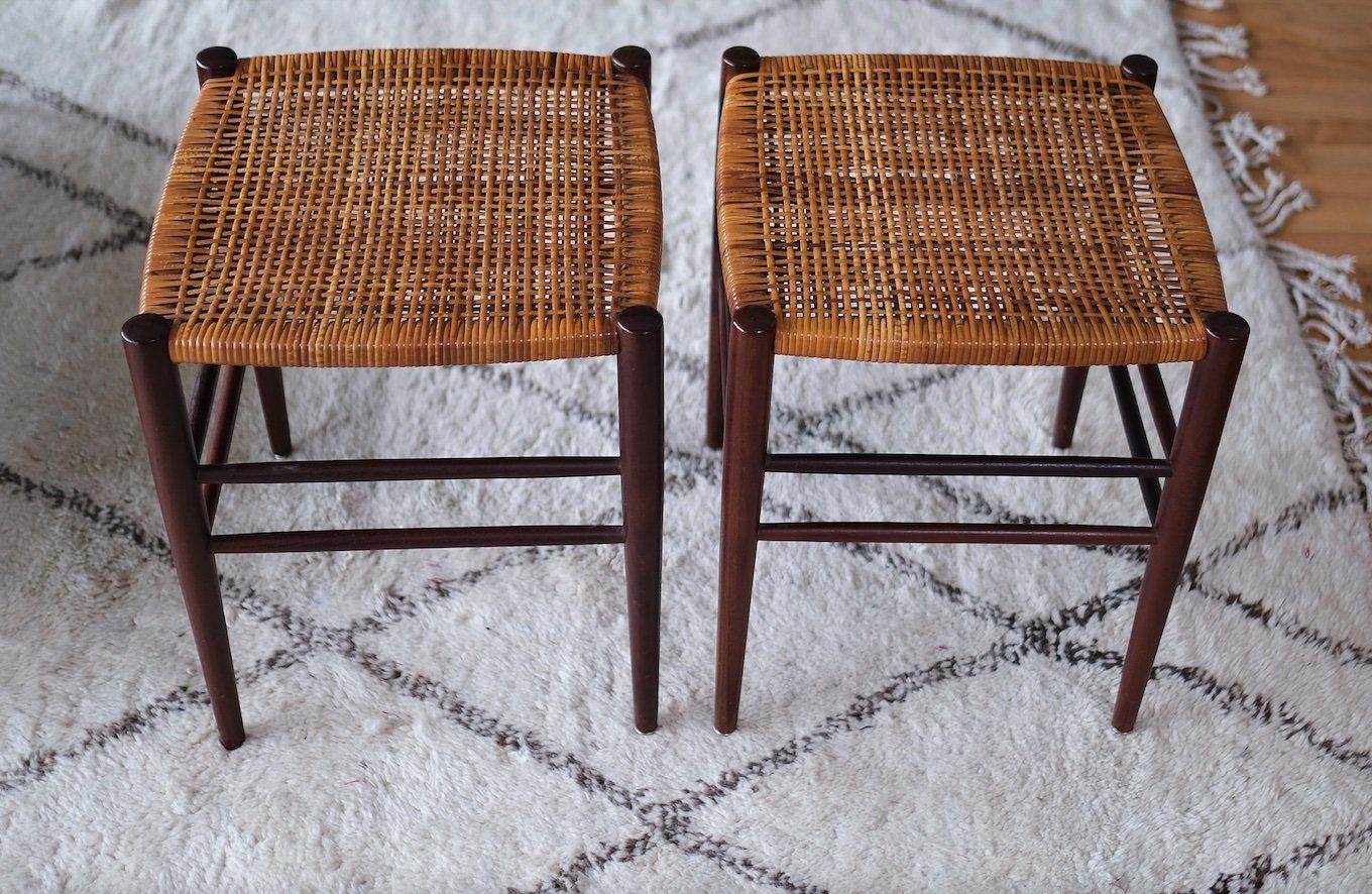 Tabourets: Mid Century danish cane stools – D'occasion à Bern par Zmodern_VIN 6