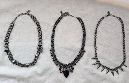 Statement Kette Set/ Konvolut Rock/ Gothic 3 Stk.