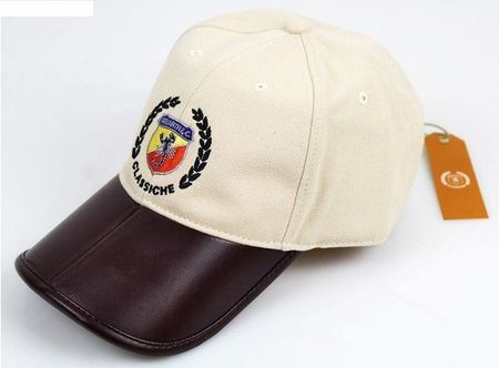 Abarth Klassik Classiche Cap Mütze bestickt mit Lederteil