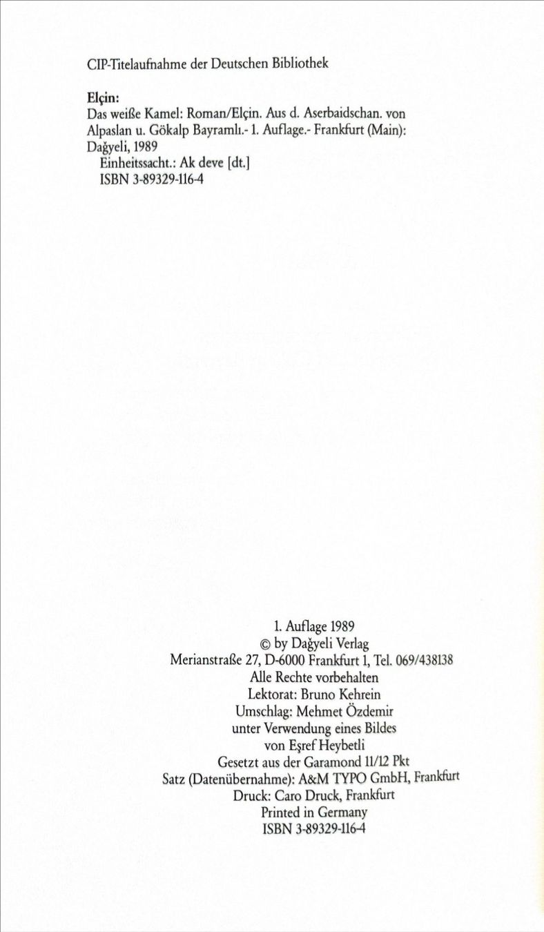 Livres: Elcin, Das weisse Kamel – Neuf (Voir description) à Sarnen par Livres 3