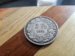 5 Franken 1851 Rar Auflage 0.25