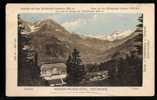 Cartoline postali: Adelboden, Nevada Palace Hotel mit Wilds – Usato da Berlin venduto da bartko-reher