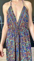 Robe longue imprimée 100% soie taille unique bon état
