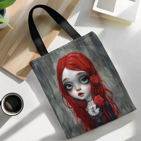 Neu! Grosse Gothic Tragetasche Girl Rosen